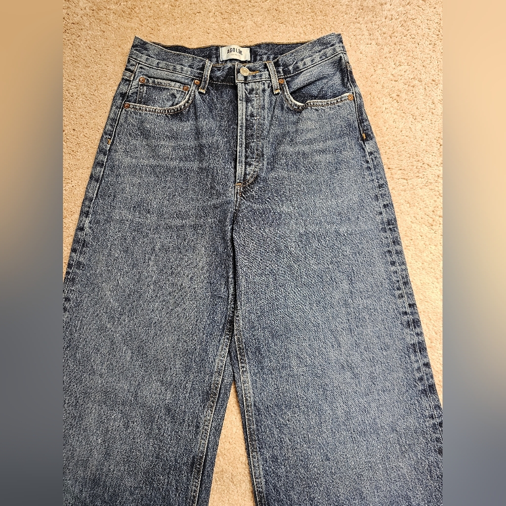 Agolde Blue Wide Leg Jeans - Picture 4 of 9